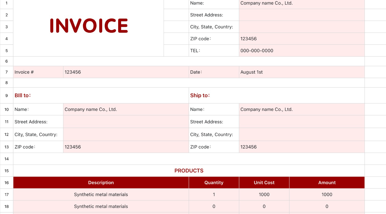 Commodity transaction invoice